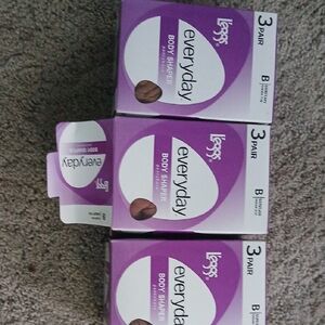 Lot Of 3 LEGG'S body Shaper Pantihoses Sz Medium, Tan Color